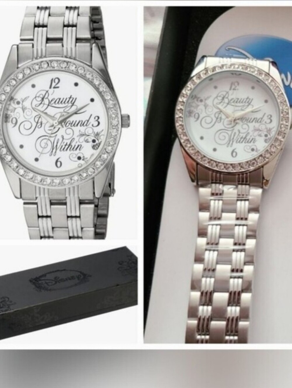 Disney Offically Licensed Beauty & The Beast Watch In Crystal Bezel & Silver.New